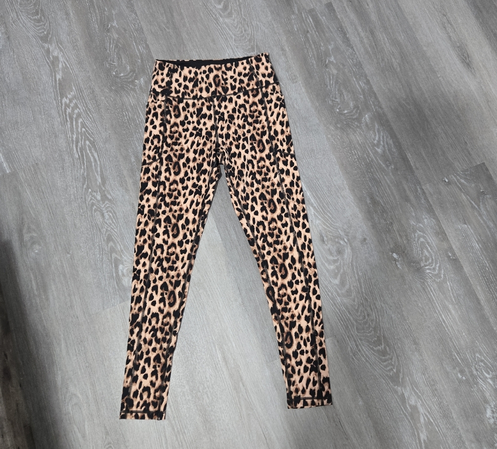Victoria's Secret Kids Leopard Print Leggings - Beige & Black